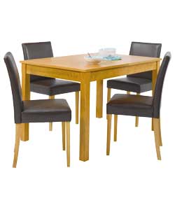 Unbranded Cucina Oak Dining Table and 4 Winslow Brown Chairs