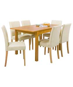 Unbranded Cucina Oak Dining Table and 6 Winslow Cream Chairs