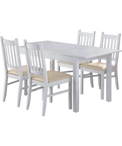 Unbranded Cucina Off-White Dining Table and 4 Chairs