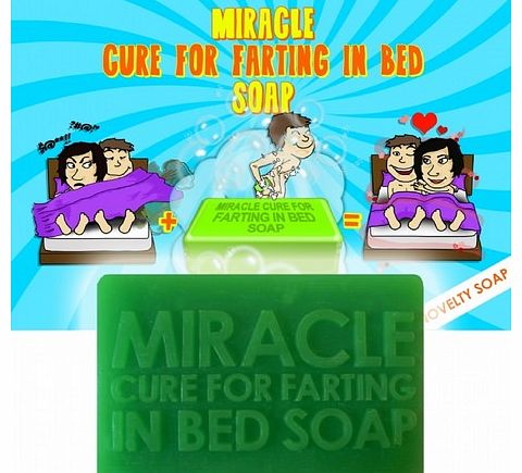 Cure for Farting in Bed Soap The Cure for Farting in Bed Soap is a novelty soap for fart fans! Measuring around 9.5 cm x 6 cm x 1.9 cm, it smells of pina colada! The ingredients include: Palm and Coconut Oils, Sodium Hydroxide, Glycerin, Sorbitol Suc
