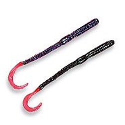 Curly Tail Worms - Black with Hot Pink Tail