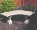 Unbranded Curved Classic Garden Bench: W550xL1280xH400 - Natural Cream Stone