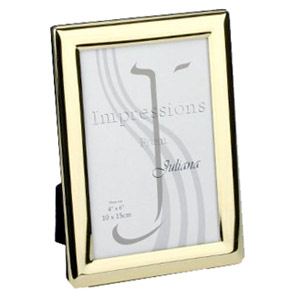 Unbranded Curved Edge Brass 4`` x 6`` Photo Frame