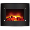 Unbranded Curved Screen Wall Mounted Black Fireplace