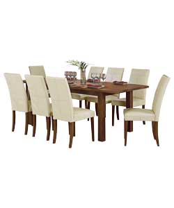 Unbranded Cussina Walnut Extendable Dining Table and 8