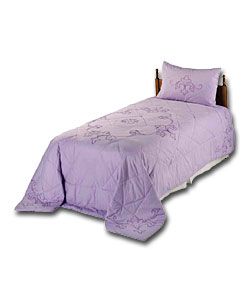 Cutwork Single Bedspread - Lilac