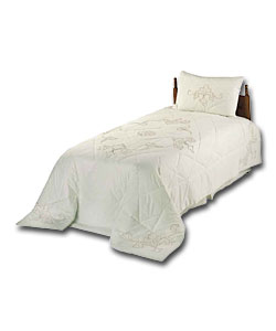 Cutwork Collection Single Bedspread - Cream