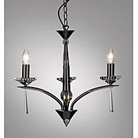 Unbranded DAHYP0367 - 3 Light Black Chrome Hanging Light