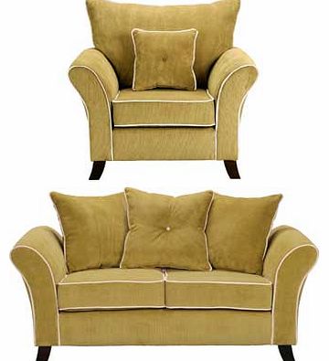 Unbranded Daisy Regular Fabric Sofa and Chair - Lime