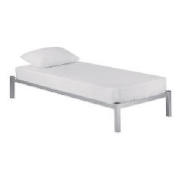This 3ft silver effect metal bedstead has metal slats for rigidity.  Self assembly