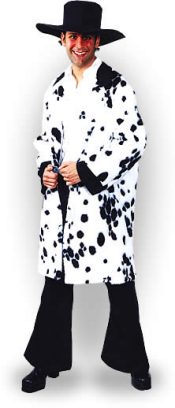 This is a completely outrageous pimp coat but I bet Cruella de Ville would have it off you in a