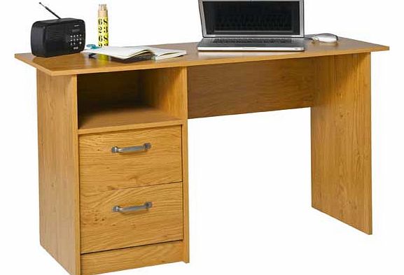 This office desk from the Dalton collection is finished with a stylish oak effect for a contemporary look. Featuring a drawer for helping to keep you organised and a work surface capable of holding laptops and PC monitors. Part of the Dalton collecti