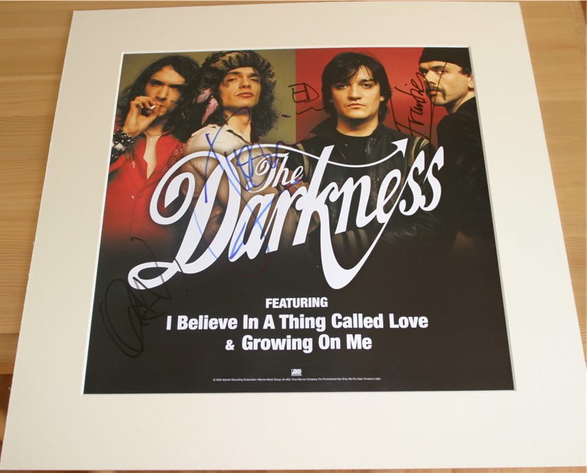 DARKNESS The - GROUP SIGNED PROMO FLAT LP -