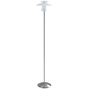 A stainless steel base and pole hold this halogen