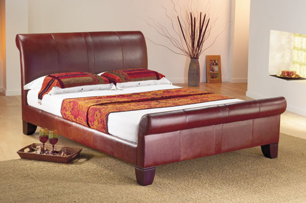 Dave faux leather double bed