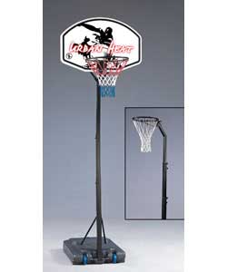 Basketball and netball system in one product.Allows you to play high speed basketball and switch to
