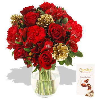 Unbranded December Bouquet and Chocolates - flowers