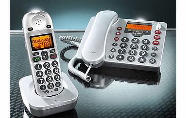 With this advanced DECT phone system you can enjoy the best of both worlds: the freedom to roam around the house using the cordless receiver, plus the reassurance of staying in touch at any time, day or night, using the corded desk phone. The desk ph