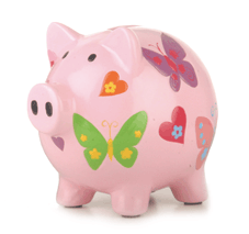 Saving the pennies has never been more appealing with this super-cute piggy bank...put your spare ch