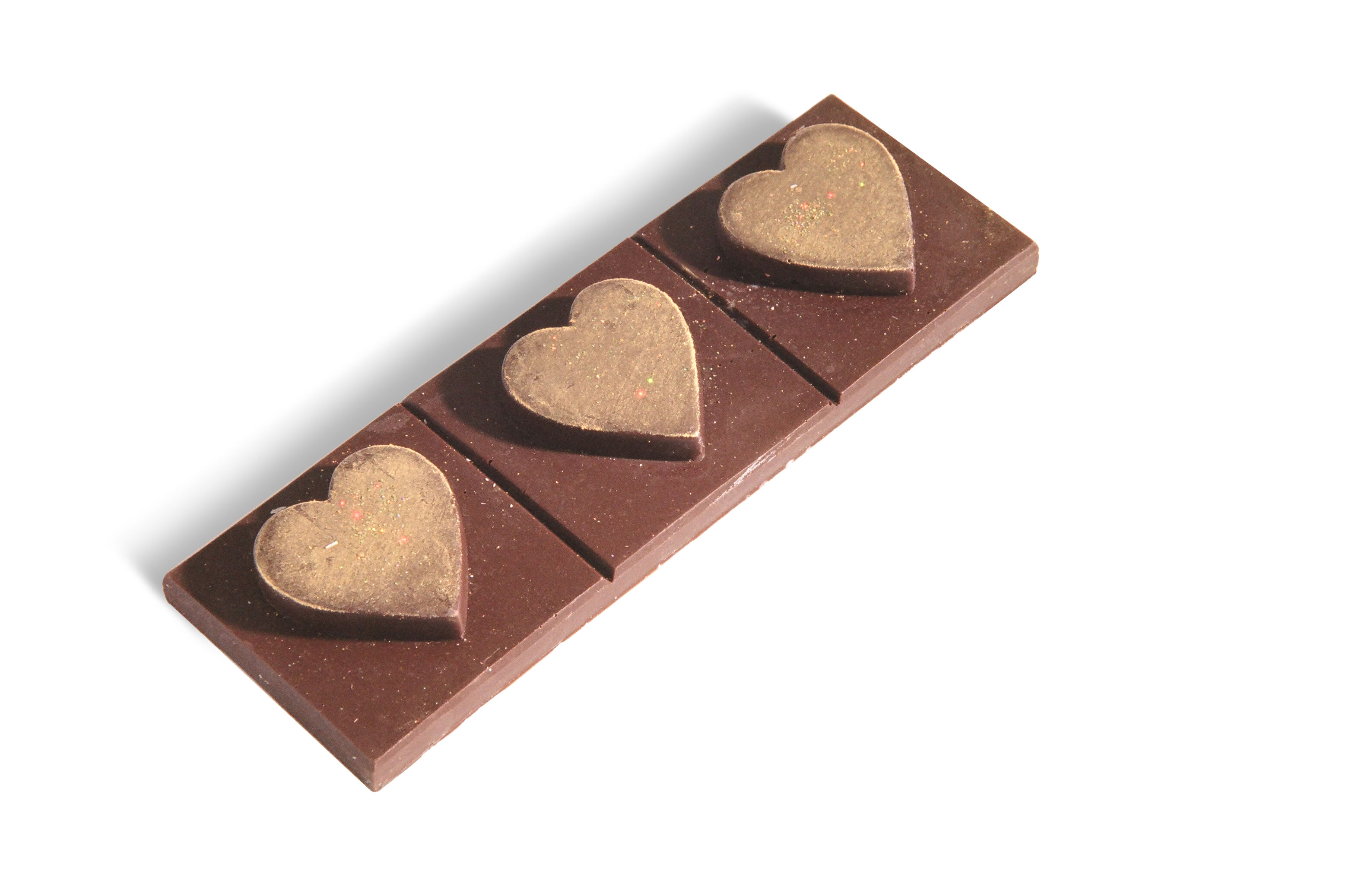 Indulge with rich belgian chocolate beautifully designed as 3 hearts.