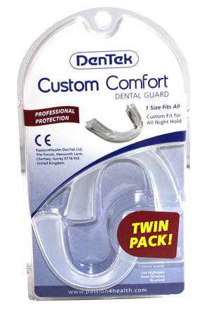 DenTek Night Guard. Dentek Night Guard - Protection against nighttime tooth grinding (Bruxism).Soft, opaque, gel-like tooth guard.For those who grind their teeth at night.Grinding teeth noises will stop!Moulds to the shape of your teeth and mouth.One