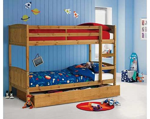 Unbranded Detachable Pine Bunk Bed with Storage and