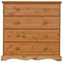 Devon Pine 4 drawer low chest furniture