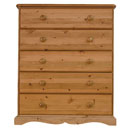 Devon Pine 5 drawer chest furniture