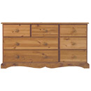 Devon Pine 7 drawer combination chest furniture