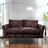 Unbranded Dexter 2 seater Sofa - Kenton Hopsack Chocolate - Light leg stain