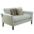 Dexter 3 seater sofa - Linwood Vienne Brushed Cotton Biscuit - Light leg stain