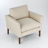 Unbranded Dexter Cosy Chair - Cream Chenille - Dark leg stain