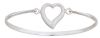 Sterling silver heart-shaped bangle in a high poli