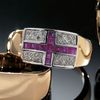 Unbranded Diamond/Ruby George Cross Ring