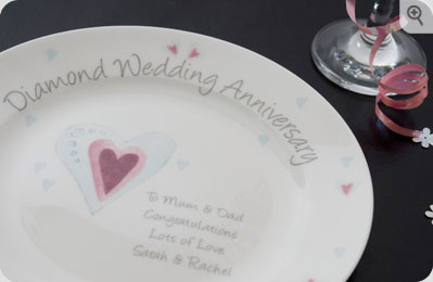 Unbranded Diamond Wedding Anniversary Plate
