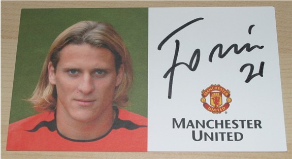 DIEGO FORLAN SIGNED OFFICIAL CLUB PROMO CARD