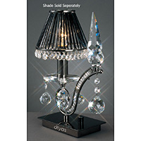 Unbranded DIIL30030 - 1 Light Black and Crystal Table Lamp