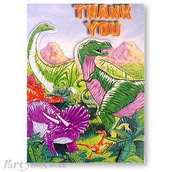 Dinosaur - thank you notes - pack of 8