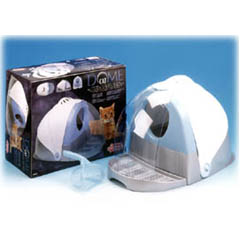 This stylish and compact covered litter tray hides unsightly mess and smells.  The cover opens for e
