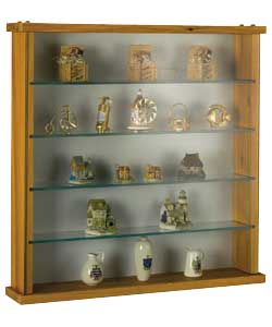 General display of ornaments and collectables.4 tempered glass shelves and a single sliding door.Pin