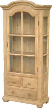 DISPLAY CABINET GLAZED 1DR 4DWR