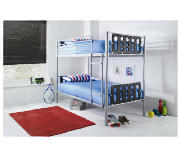 Unbranded Domino Bunk Bed, Black with Silentnight Poppy