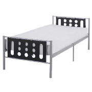 Unbranded Domino Single Bed, Black with Comfykids Blue