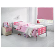 Unbranded Domino Single Bed, Pink with Comfykids Blue