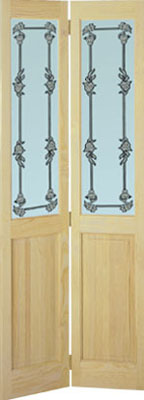 Unbranded DOOR CLEAR PINE BI FOLD RICHMOND BLUEBELL 78x27