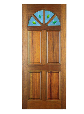 HARDWOOD CAROLINA DOOR.THIS DOOR IS OF DOWELLED CONSTRUCTION WITH SINGLE TEMPERED GLAZING.THE
