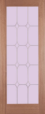 SA77 DIAMOND HARDWOOD SINGLE TEMPERED ABE LEAD GLAZED DOOR.THE THICKNESS OF THIS DOOR IS 35mm AND