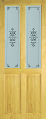 Unbranded DOOR SEMI CLEAR PINE RICHMAND CAMPION 78x27