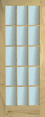 Unbranded DOOR SEMI CLEAR PINE SA77 FLEMISH GLAZED 78x27