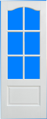 Unbranded DOOR WHITE PRIMED KENT 6 LIGHT 78x27